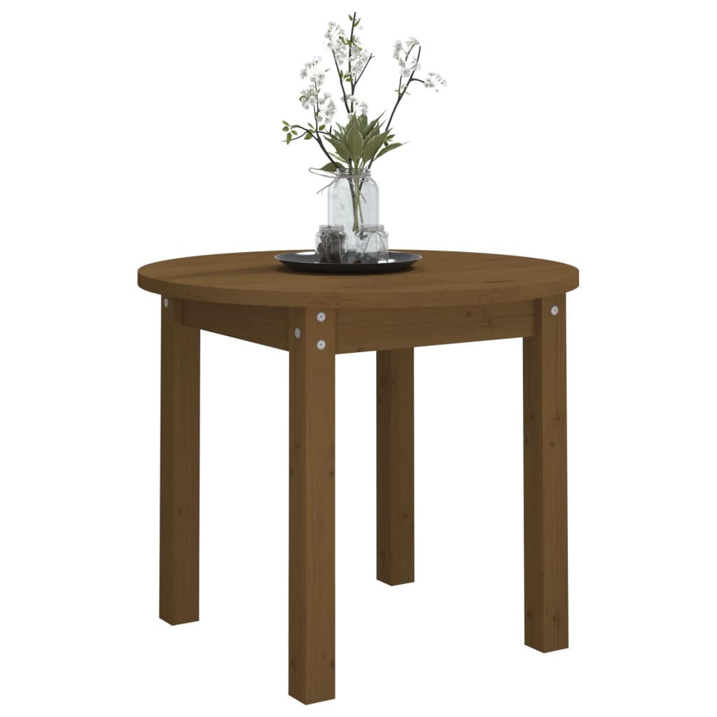 Table basse Marron miel Ø 55x45 cm Bois massif de pin