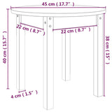 Table basse Ø 45x40 cm Bois massif de pin