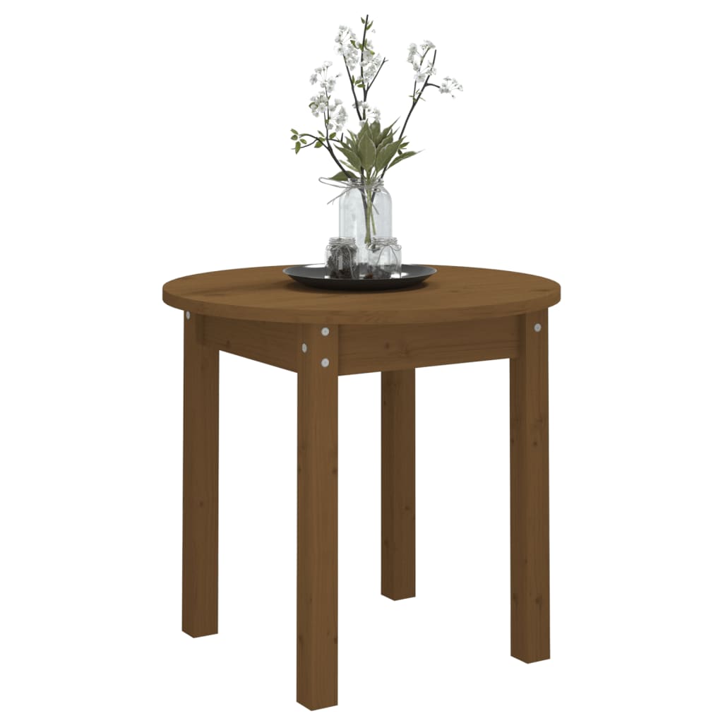 Table basse Marron miel Ø 45x40 cm Bois massif de pin