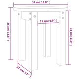 Couchtisch Weiß Ø 35x35 cm Massives Kiefernholz