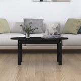 Couchtisch Schwarz 80x40x35 cm Massives Kiefernholz