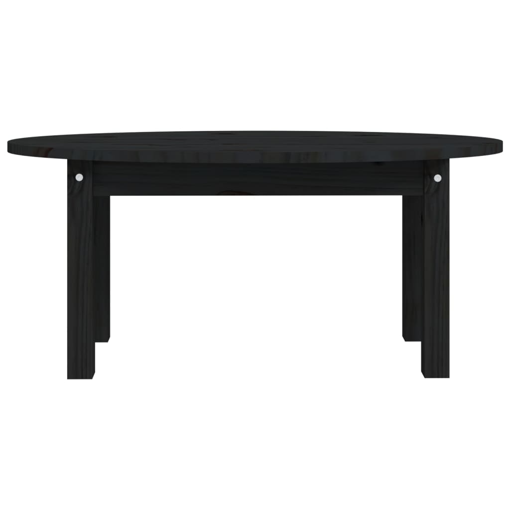 Table basse Noir 80x40x35 cm Bois massif de pin