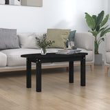 Couchtisch Schwarz 80x40x35 cm Massives Kiefernholz