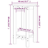 Weißer Couchtisch Ø 40x60 cm Massives Kiefernholz