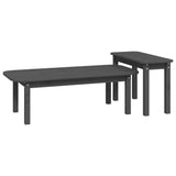 Coffee Table Set 2 pcs Grey Solid Pine Wood