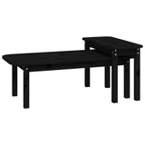 Ensemble de tables basses 2 pcs Noir Bois massif de pin