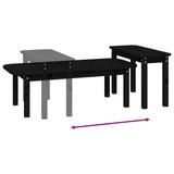 Ensemble de tables basses 2 pcs Noir Bois massif de pin