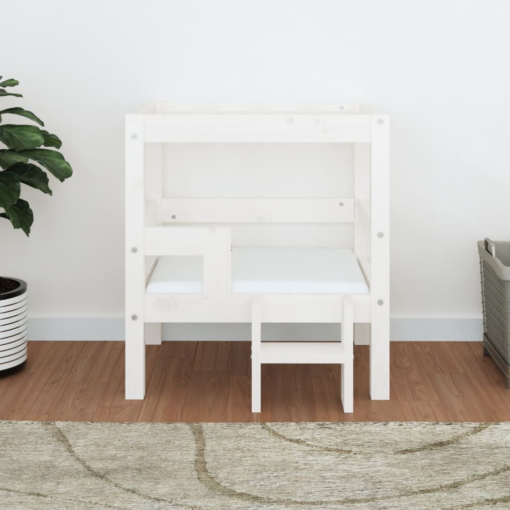 Dog bed White 55.5x53.5x60 cm Solid pine wood