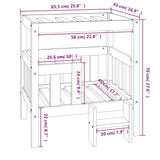 vidaXL Hundebett 65,5 x 43 x 70 cm, massives Kiefernholz