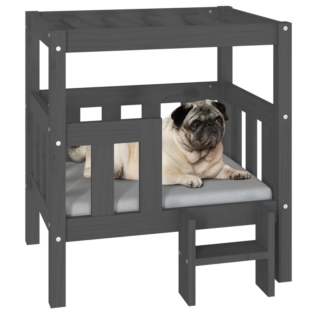 Dog bed Grey 65.5x43x70 cm Solid pine wood