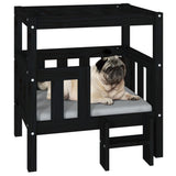 Dog bed Black 65.5x43x70 cm Solid pine wood