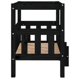 Dog bed Black 65.5x43x70 cm Solid pine wood