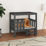 Dog bed Grey 75.5x63.5x70 cm Solid pine wood