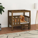 Dog bed Honey brown 75.5x63.5x70 cm Solid pine wood