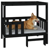 Dog bed Black 95.5x73.5x90 cm Solid pine wood