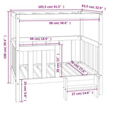 Dog bed 105.5x83.5x100 cm Solid pine wood