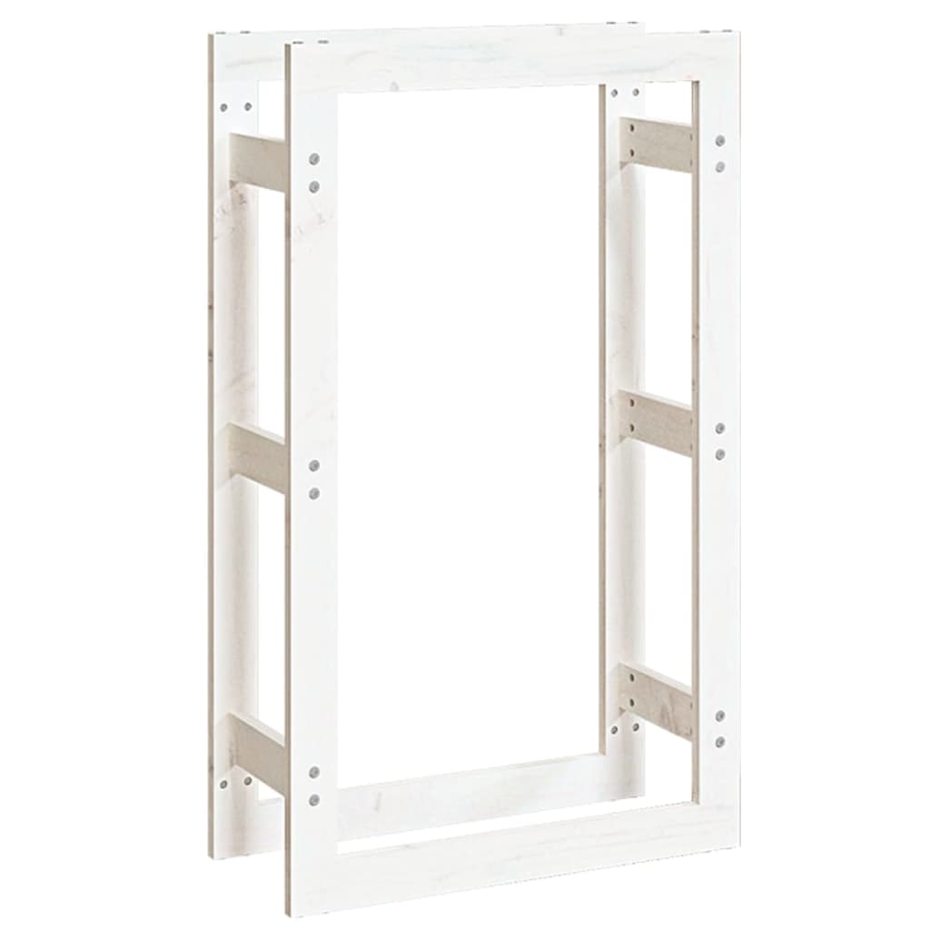 Support pour bois de chauffage Blanc 60x25x100 cm Bois de pin