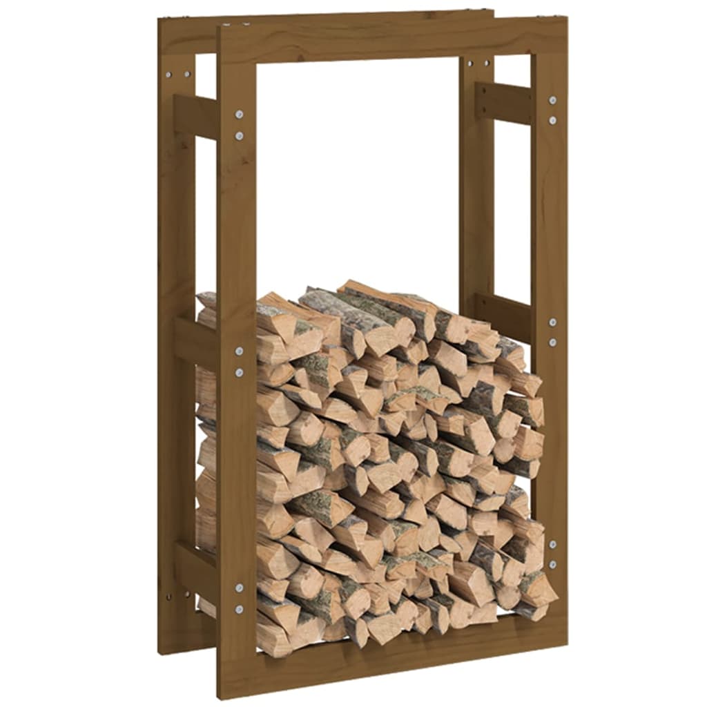 Support de bois de chauffage Marron miel 60x25x100 cm Bois pin