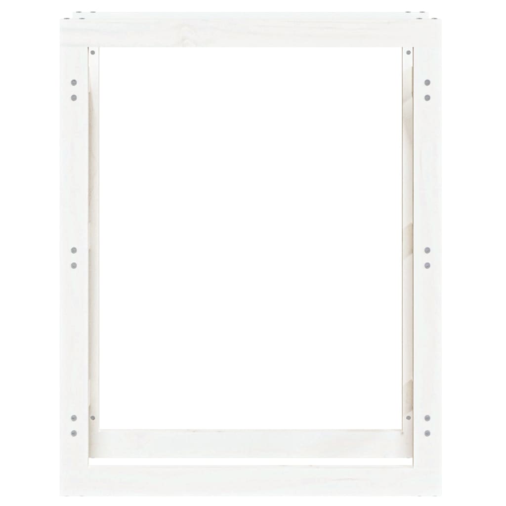 Support pour bois de chauffage Blanc 80x25x100 cm Bois de pin