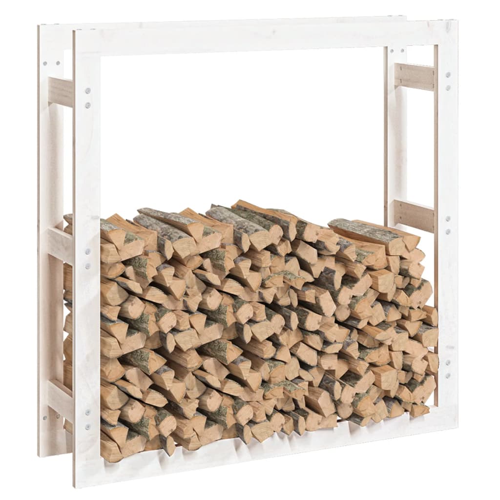 Support pour bois de chauffage Blanc 100x25x100 cm Bois de pin