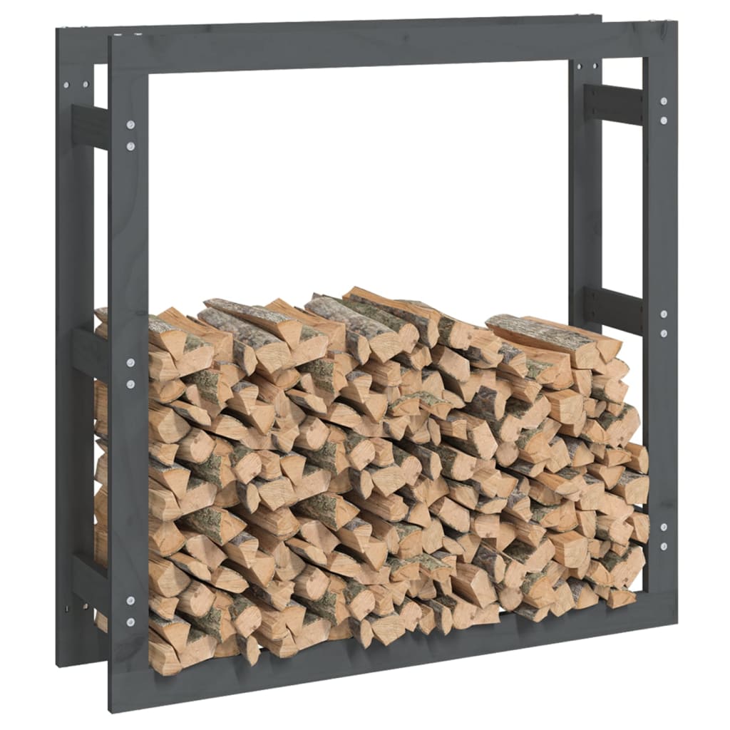 Support pour bois de chauffage Gris 100x25x100 cm Bois de pin