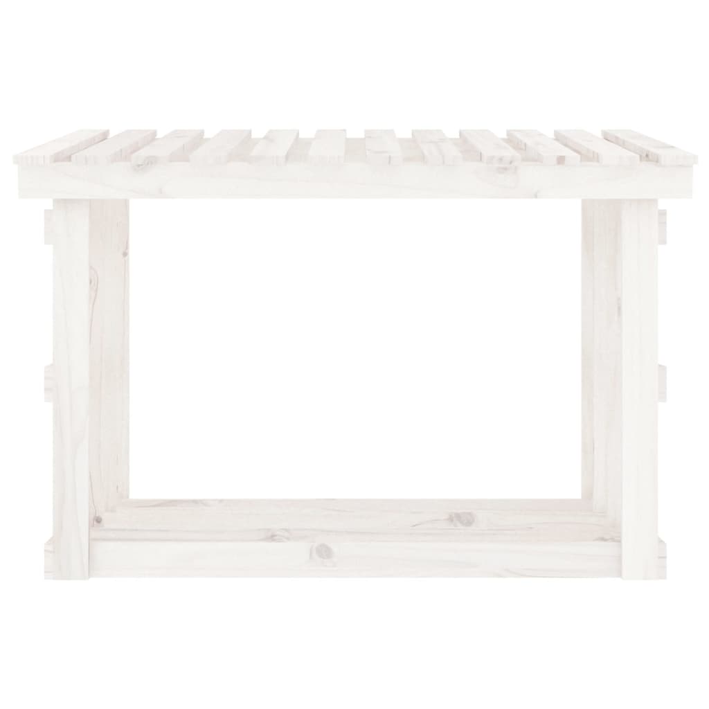 Support pour bois de chauffage Blanc 108x64,5x77 cm Bois de pin