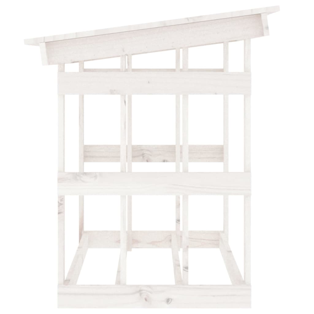 Support pour bois de chauffage Blanc 108x64,5x77 cm Bois de pin