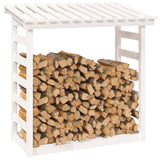 Support pour bois de chauffage Blanc 108x64,5x110cm Bois de pin