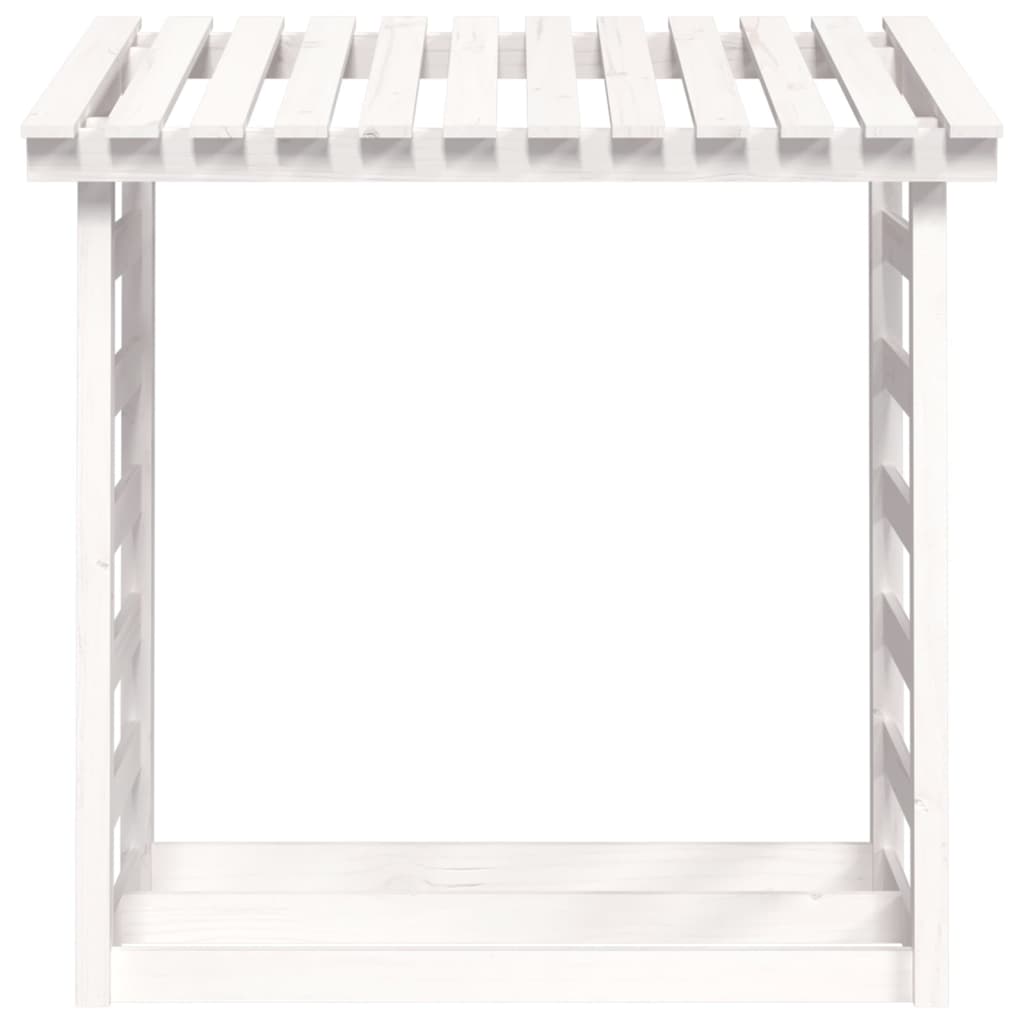 Support pour bois de chauffage Blanc 108x64,5x110cm Bois de pin