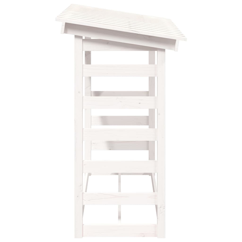 Support pour bois de chauffage Blanc 108x64,5x110cm Bois de pin