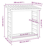 Support pour bois de chauffage Blanc 108x64,5x110cm Bois de pin