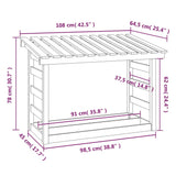 Support pour bois de chauffage 108x64,5x78 cm Bois de pin