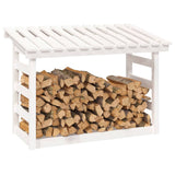 Firewood Holder White 108x64.5x78 cm Pine Wood