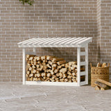 Firewood Holder White 108x64.5x78 cm Pine Wood