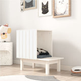 Maison pour chat Blanc 60x36x60 cm Bois de pin massif