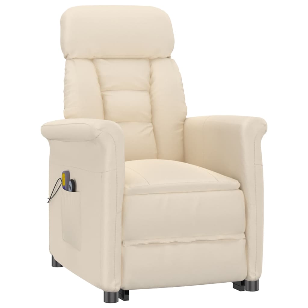 Fauteuil électrique de massage Beige microfibre