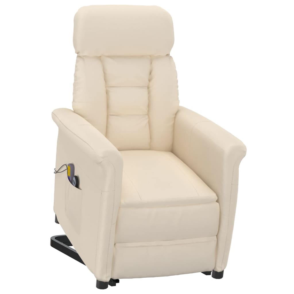 Fauteuil électrique de massage Beige microfibre