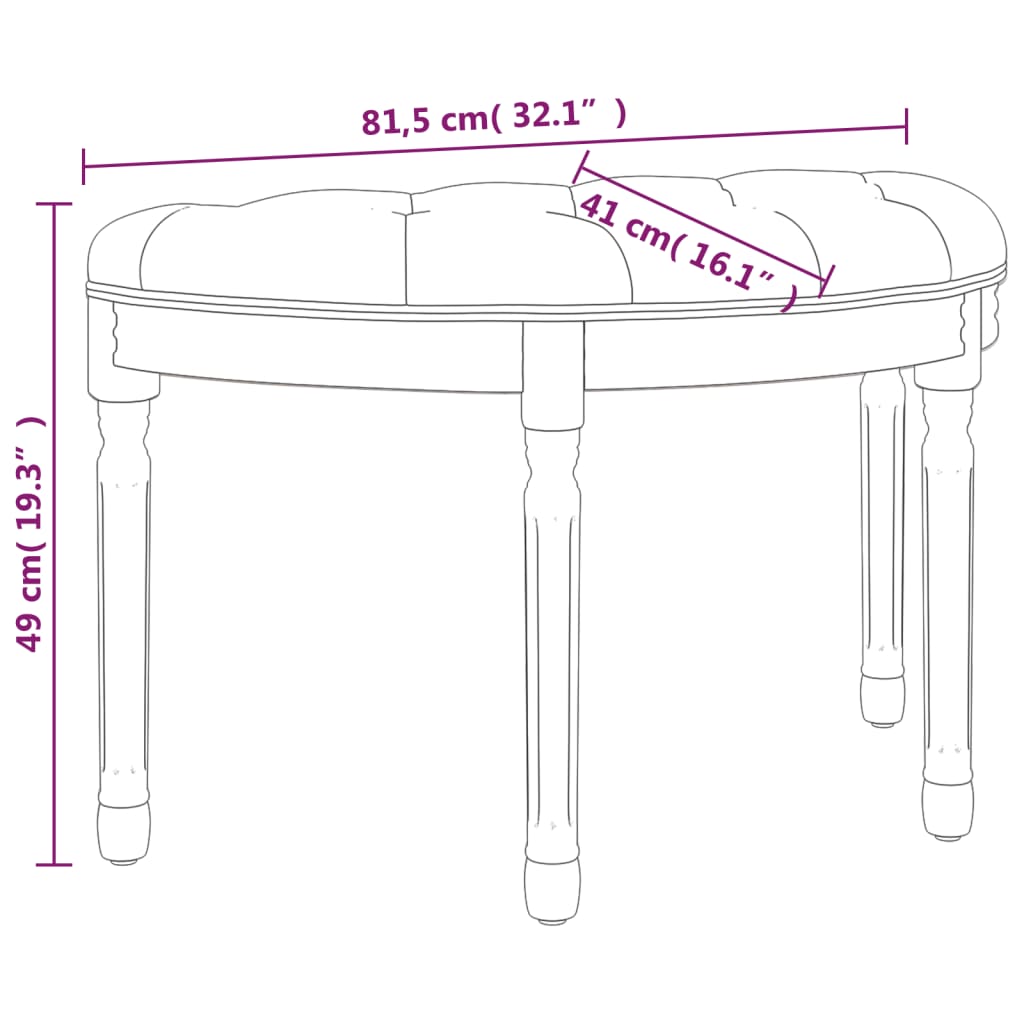 Banc Gris foncé 81,5x41x49 cm Tissu