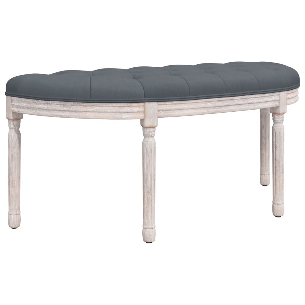 Banc Gris foncé 110,5x45x49 cm Velours