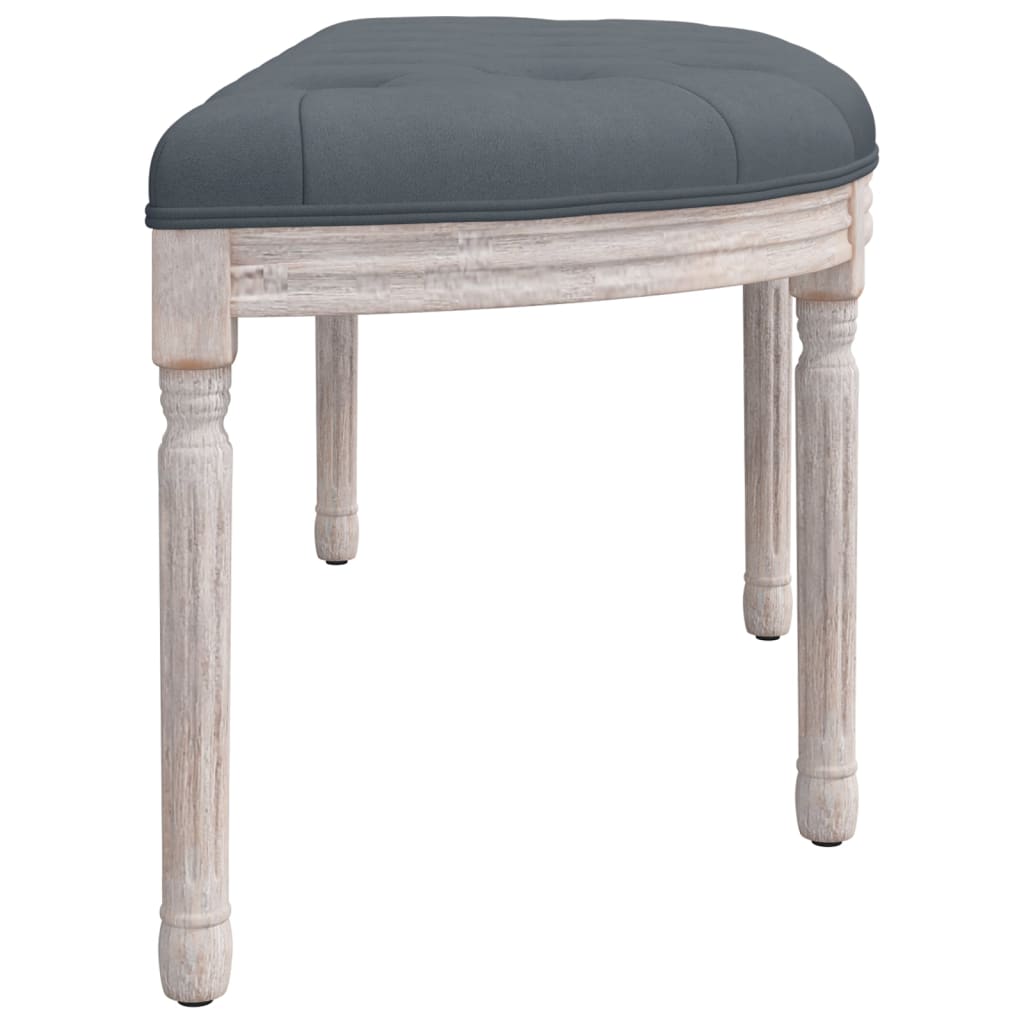 Banc Gris foncé 110,5x45x49 cm Velours