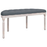 Banc Gris foncé 110,5x45x49 cm Velours