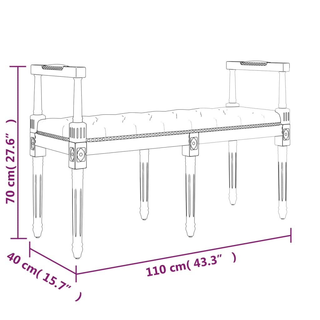 Banc 110x40x70 cm lin