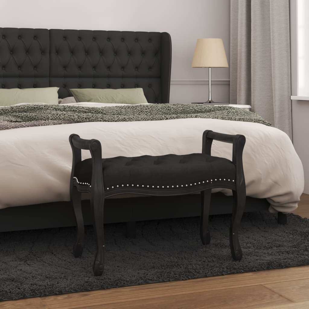 Banc Noir 80x45x60 cm Velours