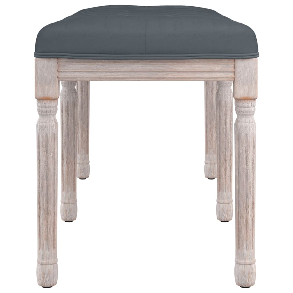 Banc Gris foncé 110x40x49 cm Velours