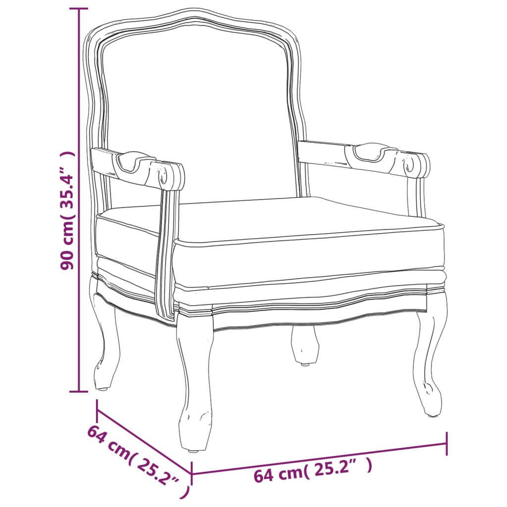 Chaise de canapé 64x64x90 cm lin