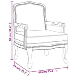 Chaise de canapé 64x64x90 cm lin