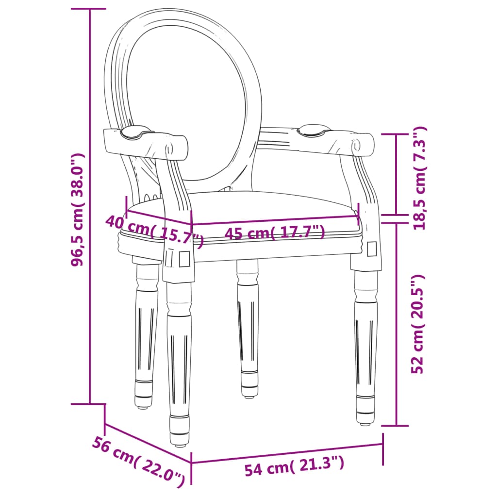 Chaise à manger gris foncé 54x56x96,5 cm tissu