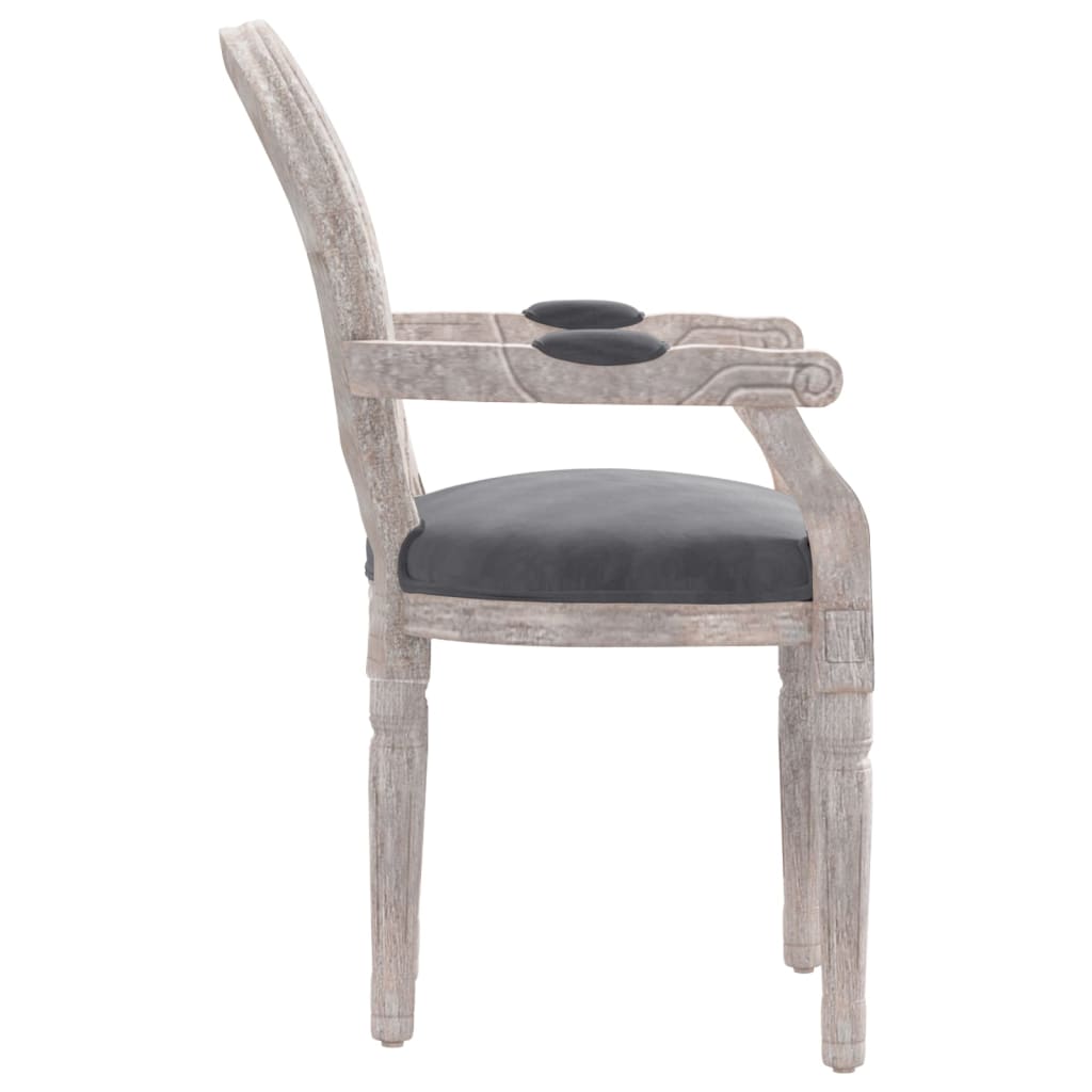 Chaise à manger gris foncé 54x56x96,5 cm velours