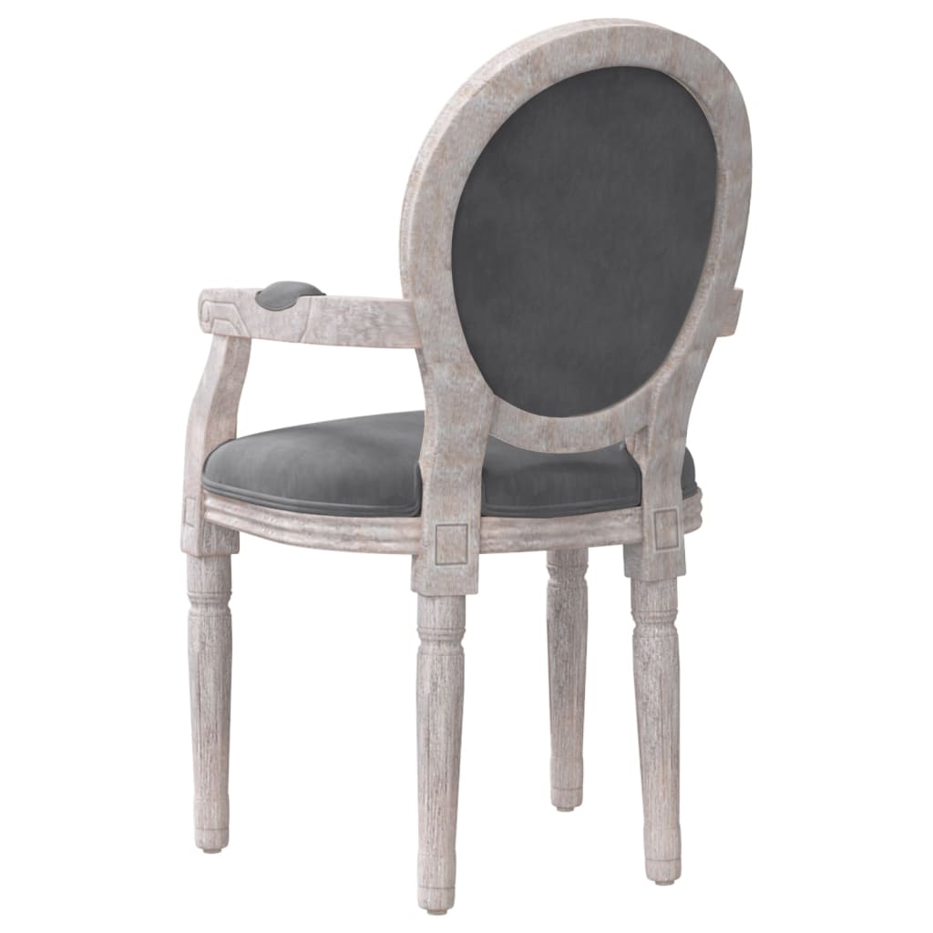 Chaise à manger gris foncé 54x56x96,5 cm velours