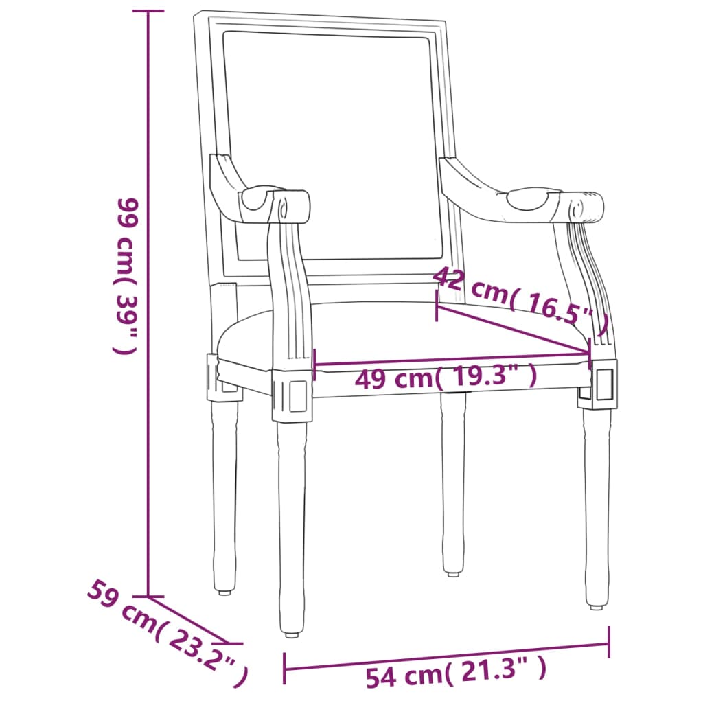 Chaise de canapé 54x59x99 cm lin